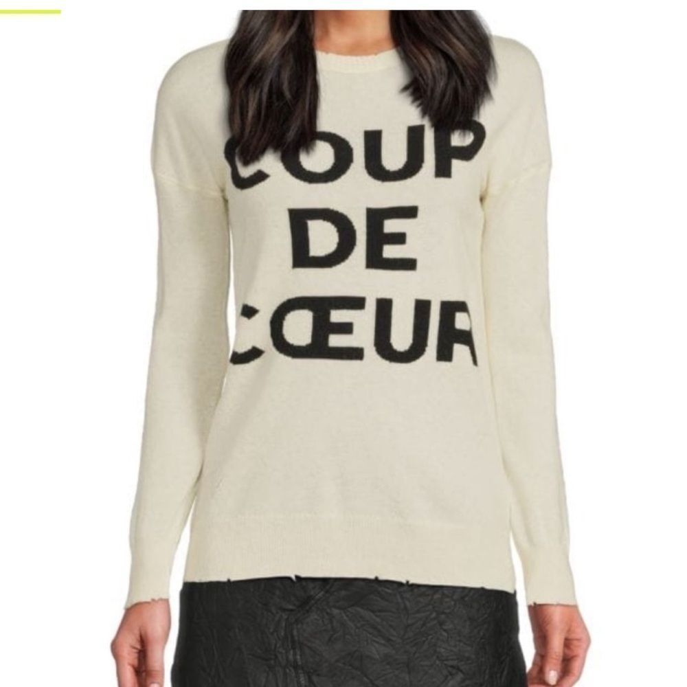 $498 ZADIG & VOLTAIRE GABY WOOL & CASHMERE-BLEND SWEATER NWT